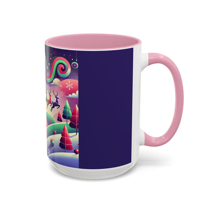 Festive Reindeer Flight Colorful Mugs (11oz, 15oz)