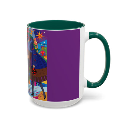 🎄✨ Christmas Among The Twinkling Trees Colorful Mug – Art Deco Holiday Fantasy