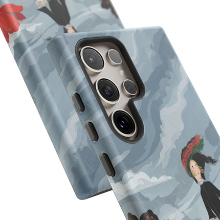 🌧️🌺 The Stormy Flower Walk Phone Case – Art Deco Floral Fashion
