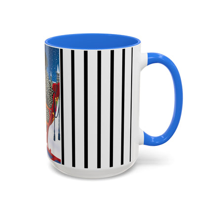 Elegant Winter Woman in Sleigh Colorful Mugs (11oz, 15oz)