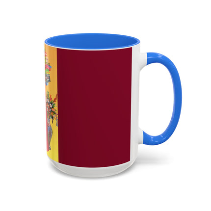 Elegant Holiday Woman with Gifts Colorful Mugs (11oz, 15oz)