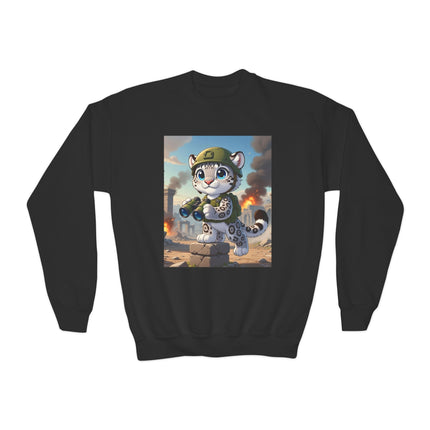 Snow Leopard Lookout Youth Crewneck Sweatshirt – Courage, Curiosity & High-Altitude Adventure