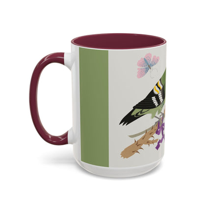 Woodpecker & Rose Colorful Mugs – Vibrant Spring & Bold Beauty