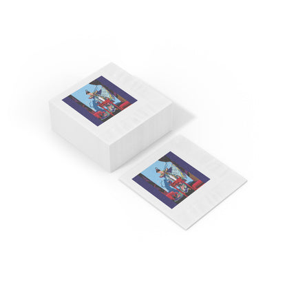 A Visual Journey by Umberto Brunelleschi White Coined Napkins