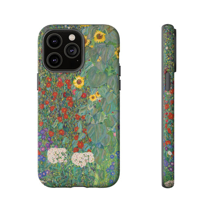 Farm Garden with Sunflowers by Gustav Klimt Phone Cases