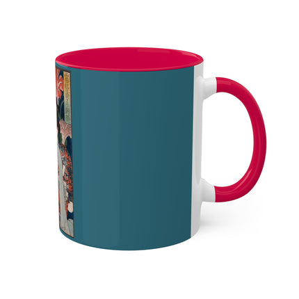 Modern Gallants with Morning Glories by Tsukioka Yoshitoshi Colorful Mugs, 11oz