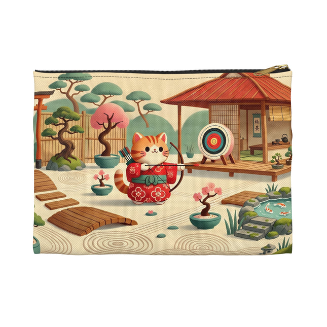 Archer Kitten in the Zen Garden Accessory Pouch – Focus, Whimsy & Zen Balance