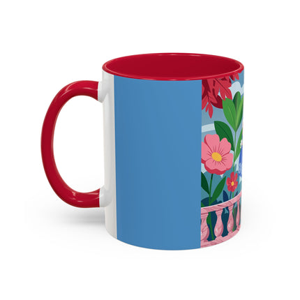The Lady Of The Blossoming Terrace Colorful Mugs – Art Deco Floral Garden Elegance