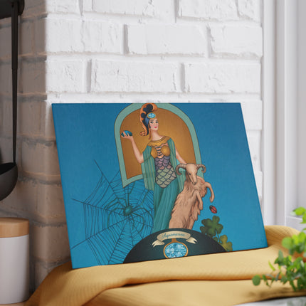 March & Aquamarine Zodiac Glass Cutting Board