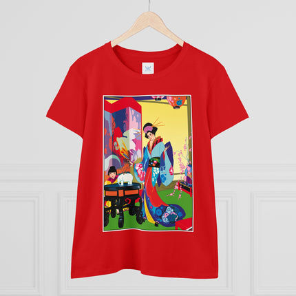 A Timeless Journey by Umberto Brunelleschi Women's Midweight Cotton Tee