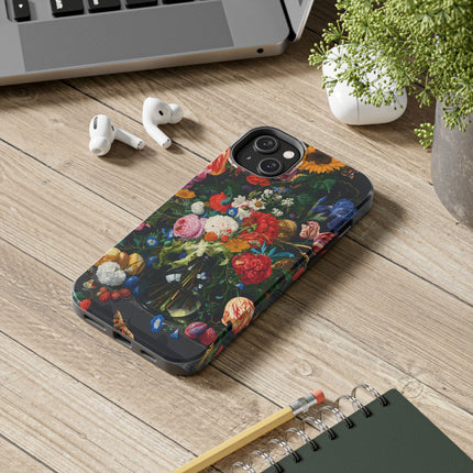 🌺🌙 The Midnight Garden Abundance Phone Case – Art Deco Floral Still Life