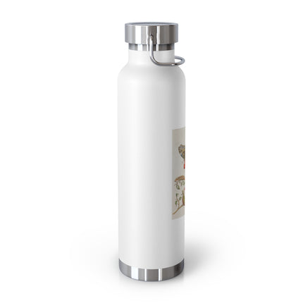 Blue Butterflies and Pomegranate by Maria Sibylla Merian Copper Vacuum Insulated Bottle, 22oz