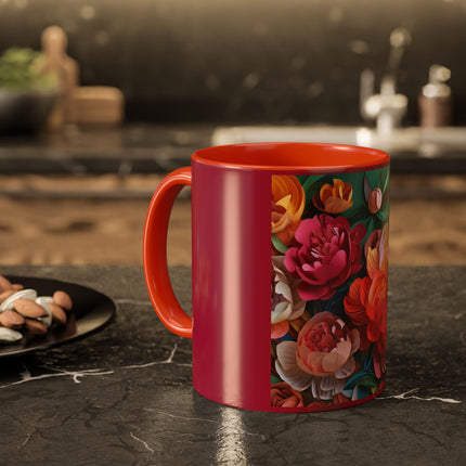 Peonies in Full Bloom Colorful Mugs (11oz, 15oz)