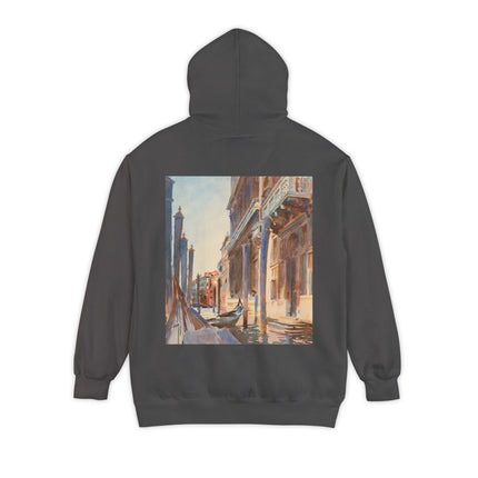Gondola Moorings on the Grand Canal by John Singer Sargent Unisex Garment-Dyed Hoodie