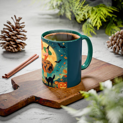🦇🎃 The Witch Of Batwing Pumpkin Hollow Colorful Mug – Moonlit Halloween Charm