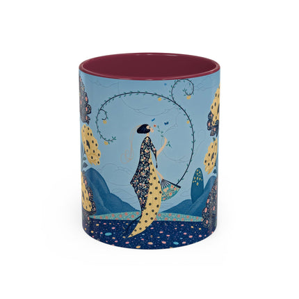 🌼🦋 The Enchanted Butterfly Garden Promenade Colorful Mug – Art Deco Floral Whimsy