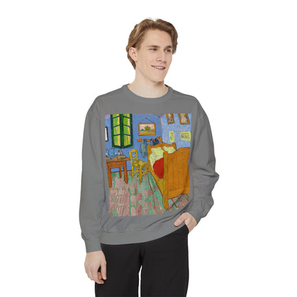 The Bedroom by Vincent van Gogh Unisex Garment-Dyed Sweatshirt