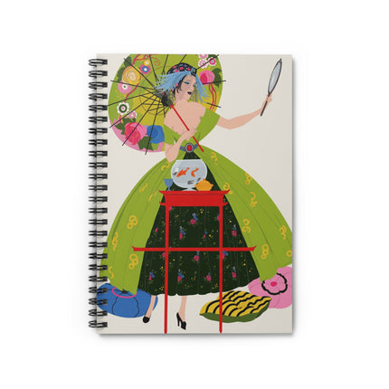 Lady with the Golden Fish Spiral Notebook – Whimsical Fashion & Playful Elegance