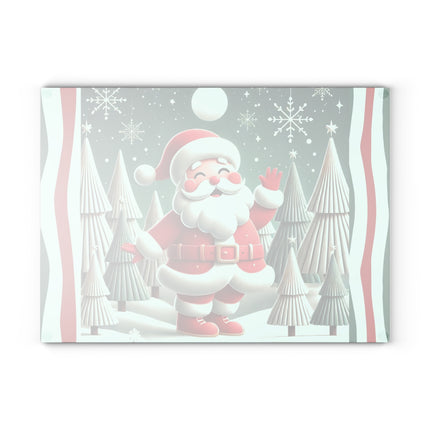 Santa's Joyful Night Glass Cutting Board