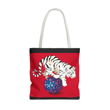 Majestic White Tiger on a Celestial Journey Tote Bag (AOP)