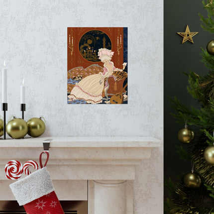 💌🐕 The Lady Of The Secret Letter Matte Vertical Poster – Art Deco Salon Elegance