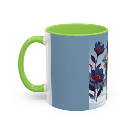 🎁🌺 The Christmas Gift Garden Stroll Colorful Mug – Art Deco Holiday Fantasy