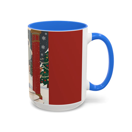❄️✨ The Winter Couture Promenade Colorful Mug – Art Deco Holiday Elegance