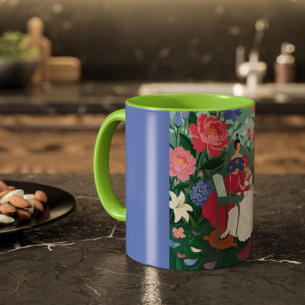 The Ladies Of The Blossoming Vanity Colorful Mugs – Art Deco Floral Elegance