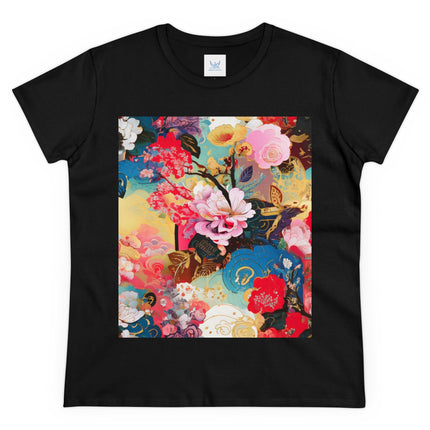 Women's Ethereal Irises Print Midweight Cotton Tee