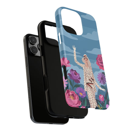 🌺👒 The Grand Flower Promenade Phone Case – Art Deco Fashion Illustration
