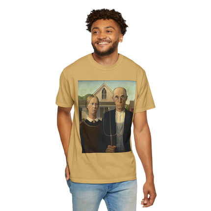 American Gothic by Grant Wood Unisex Garment-Dyed T-shirt