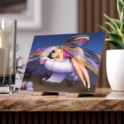 Slumbering Fairy on the Mushroom Ceramic Tile