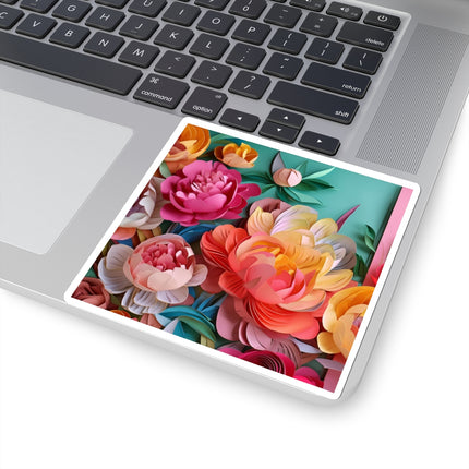 Peonies in Full Bloom Kiss-Cut Stickers (4 Sizes)