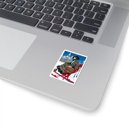 Elegant Winter Woman in Sleigh Kiss-Cut Stickers (4 Sizes)