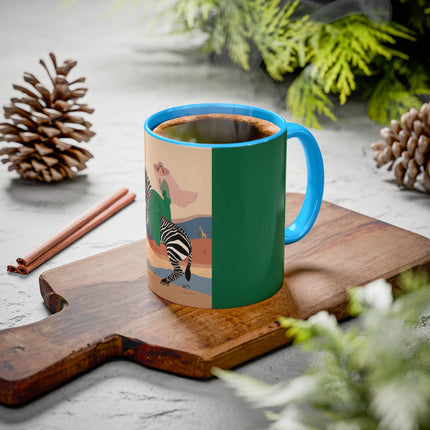Zebra Rider Colorful Mugs – Safari Chic & Art Deco Adventure