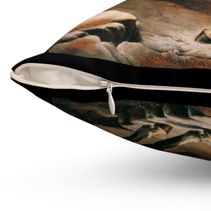 Napoleon Crossing the Alps by Jacques-Louis David Spun Polyester Square Pillow