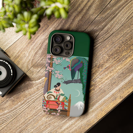 Peacock Garden Phone Case – Japanese Elegance & Timeless Beauty