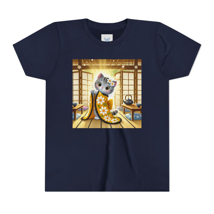 Playful Kitten in the Tea Room Youth Short Sleeve Tee