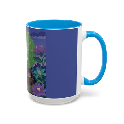 The Lady Of The Moonlit Needlework Colorful Mugs – Art Deco Crafting Elegance