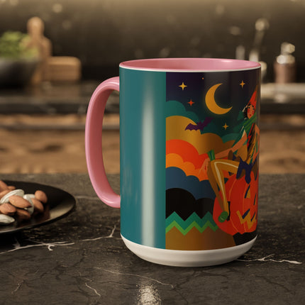 🌙🎃 The Witch Of Crescent Moon Pumpkin Colorful Mug – Colorful Halloween Charm