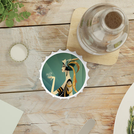 Art Deco Flapper with Bird Bottle Opener – Elegant Glamour & Timeless Style