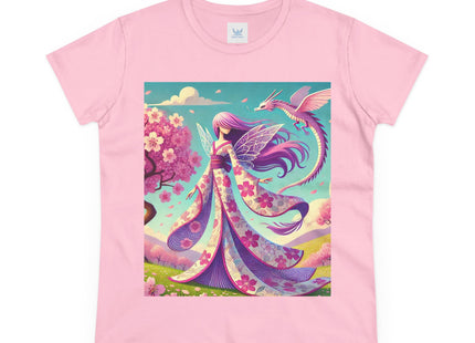 Petals in the Wind: The Kimono Fairy and the Sky Dragon Cotton Tee