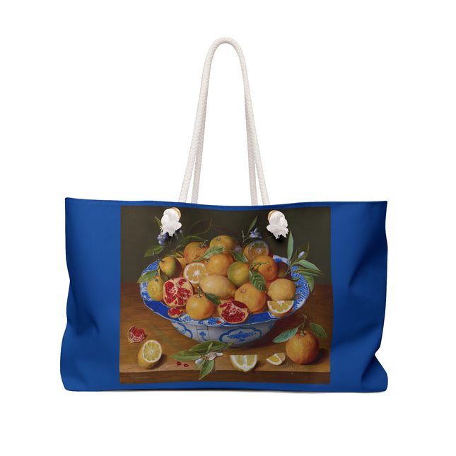 Still Life with Lemons, Oranges, and a Pomegranate by Jacob van Hulsdonck Weekender Bag