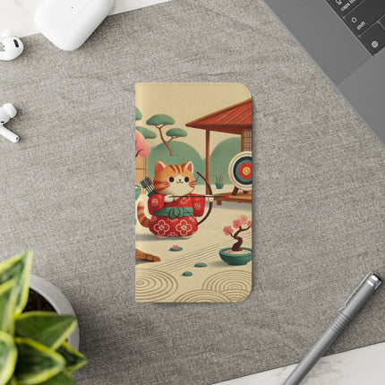 🏹🌸 Archer Kitten in the Zen Garden Flip Case – Focus, Whimsy & Zen Balance