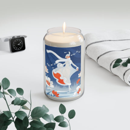 ❄️⛸️ The Winter Skater’s Flight Scented Soy Candle – Art Deco Floral Fantasy
