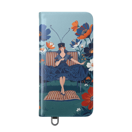 🌺🎩 The Lady Of The Grand Flower Garden Flip Case – Art Deco Floral Fantasy