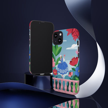 🌺🪭 The Lady Of The Grand Flower Terrace Phone Case – Art Deco Garden Elegance
