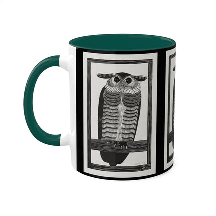 Horned Owl by Samuel Jessurun de Mesquita Colorful Mugs, 11oz