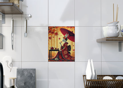 Theatrical Harvest Rabbit Ceramic Tile