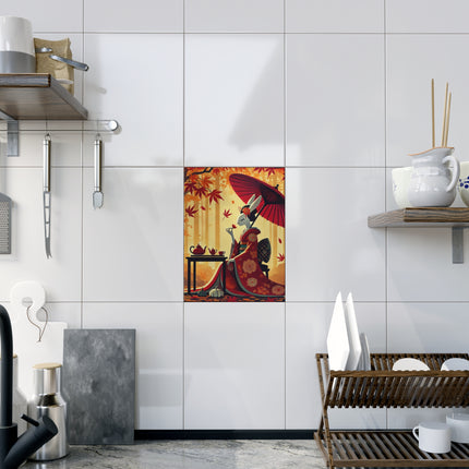 Theatrical Harvest Rabbit Ceramic Tile